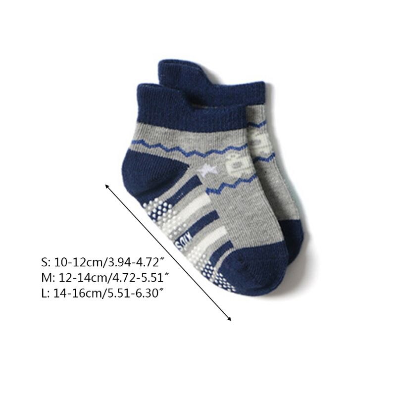 12 paire/ensemble de enfant en bas âge bébé coton peigné chaussettes anti-dérapant dessin animé étage Stock enfants garçons filles confortable Sox