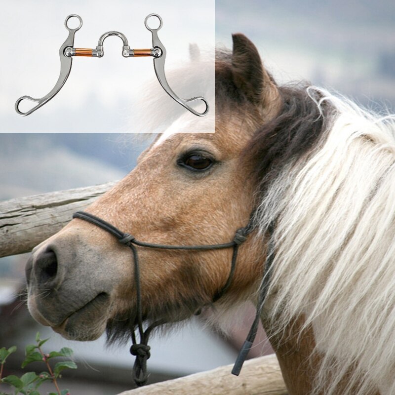 Stainless Steel Snaffle Bit Horse Bits Western Snaffle Bits for Horses Coronet Mouth Training Bit with Copper Port