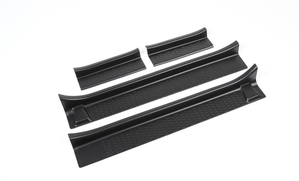 for Jeep Wrangler JL Gladiator JT Welcome Pedal Cover Door Enter Guard Sill Scuff Plate ABS Black Car Accessories