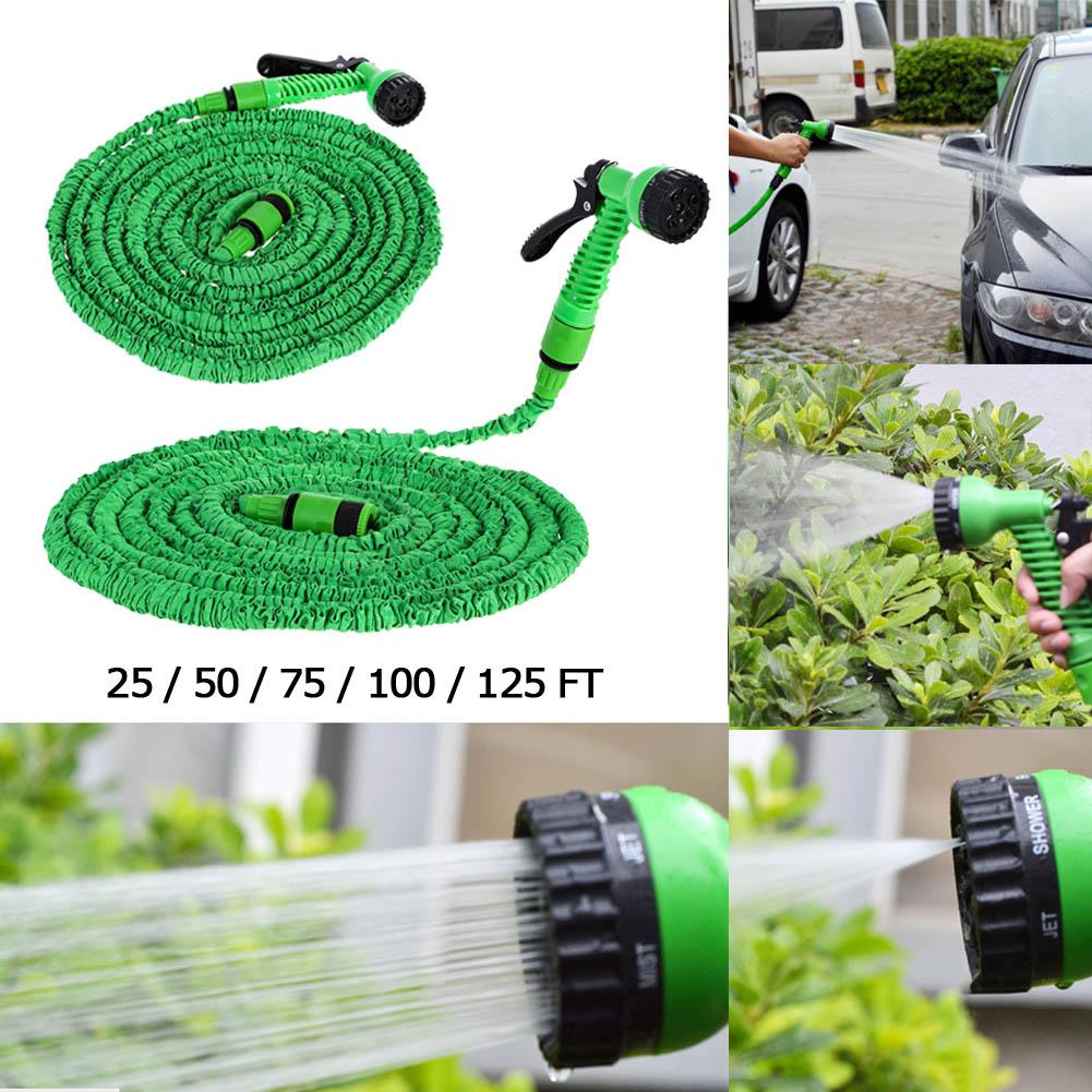 25FT-200FT Flexible Water Hose Pipe Garden Hose Expandable Magic Hose Plastic Hoses Pipe With Spray Gun Watering Car Wash Spray