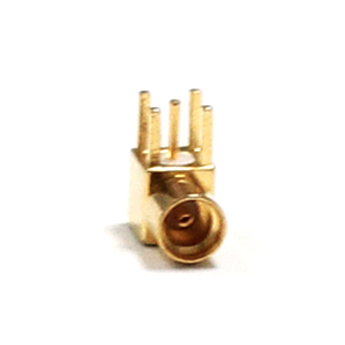 Conector convertidor MMCX hembra RF coaxial, montaje PCB con poste de soldadura, ángulo recto, chapado en oro, , , 1 ud.