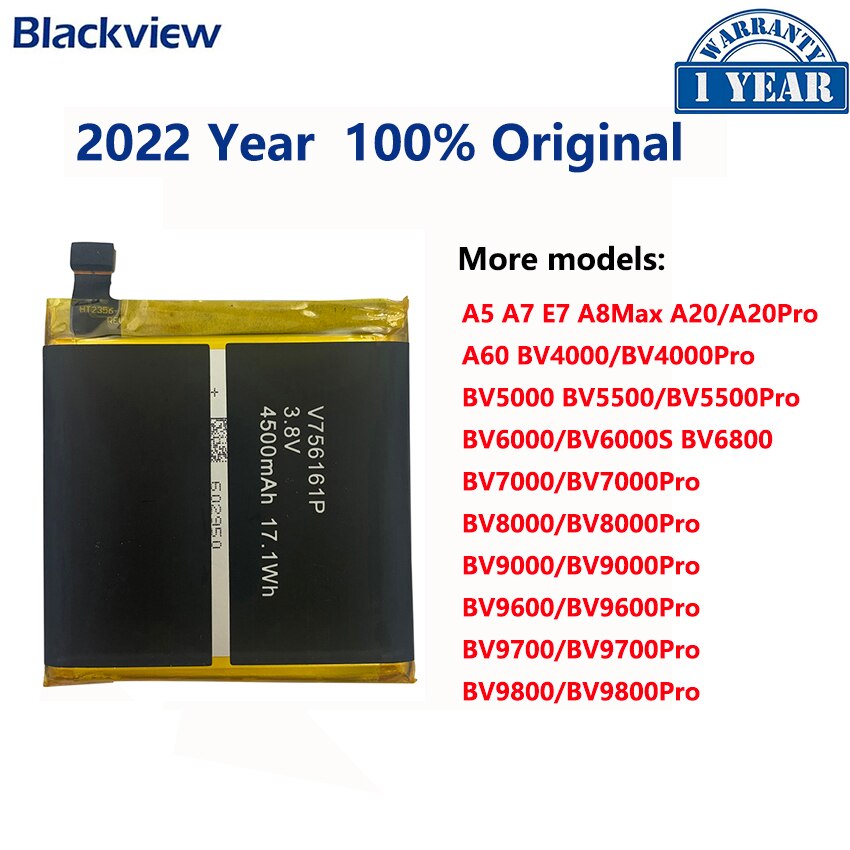 100% Original For Blackview BV5000 BV5500 BV6000 BV6000S BV6800 BV7000 BV8000 BV9000 BV9600 BV9700 BV9800 A20 Pro Phone Battery