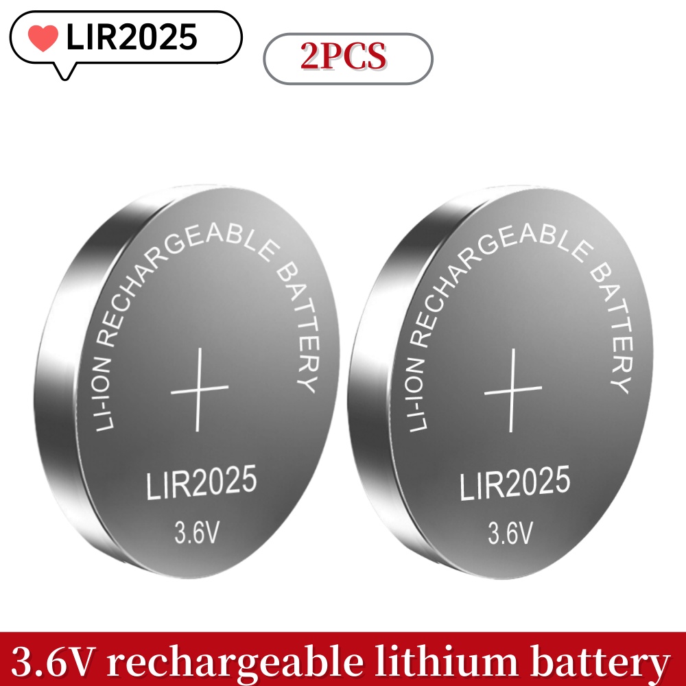 2PCS LIR2032 LIR2016 LIR2025 LIR2430 LIR2450 LIR1632 3.6V Rechargeable Lithium Battery Replaces CR2032 2430 2450: Gold