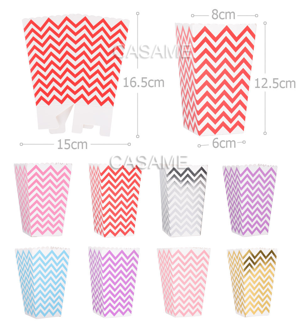 6 stks Rose Goud Roze Stijf Papier Mini Party Popcorn Dozen Pop Corn Snoep/Schil Gunst Zakken Bruiloft Verjaardag Film Party Servies
