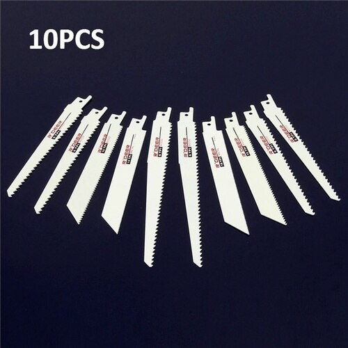 10PCS Reciprocating Saw Blade Set for Wood Pruning Reciprocating Metal Cutting Power Tools