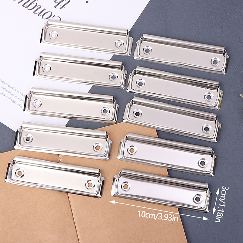 10pcs Clipboard Clips Mountable Metal Clip Spring-Loaded File Folder Clamps Office Hardboard Clips Stationery For School: Red