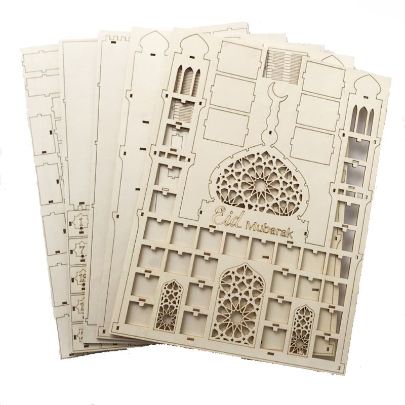 Eid Mubarak Countdown Calendar DIY Wood Ramadan Decoration