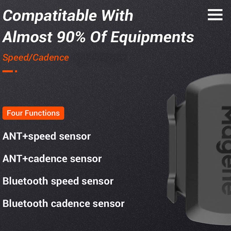 Magene Trittfrequenzsensor Geschwindigkeit S3 Ameise Bluetooth Tachometer GPS Fahrradcomputer kompatibel mit Garmin Bryton kabellos