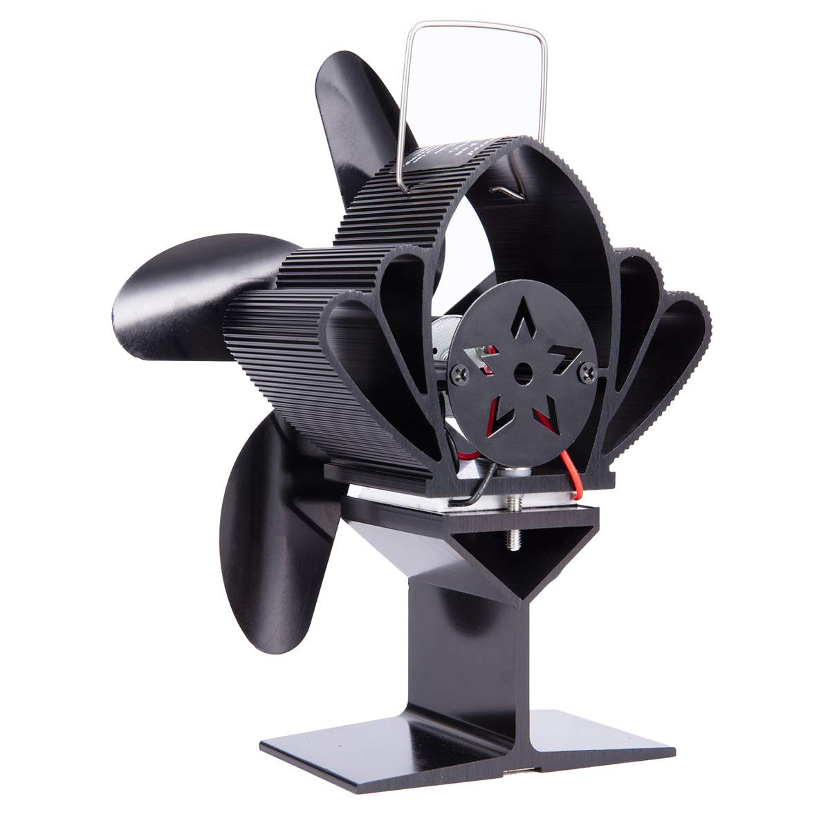 Black Fireplace 5 Blade Heat Powered Stove Fan komin Log Wood Burner Eco Friendly Quiet Fan Home Efficient Heat Distribution