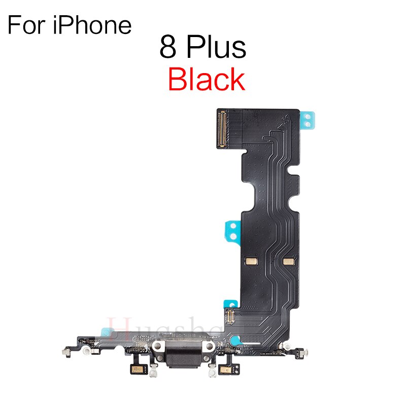 Connecteur de chargeur USB pour iPhone 7 8 Plus X XR XS max, câble flexible avec Microphone et prise Audio pour casque, 1 pièce: 8P Black
