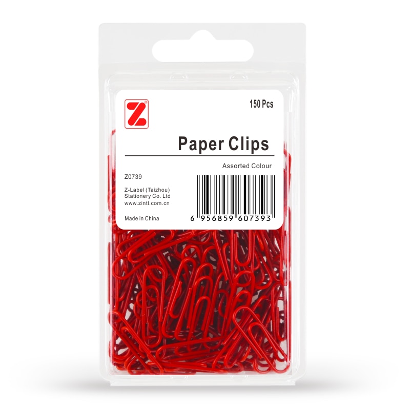 300 STKS Z-LABEL Kleurrijke Paperclips Rood Papier Clip candy-kleurige Paperclips