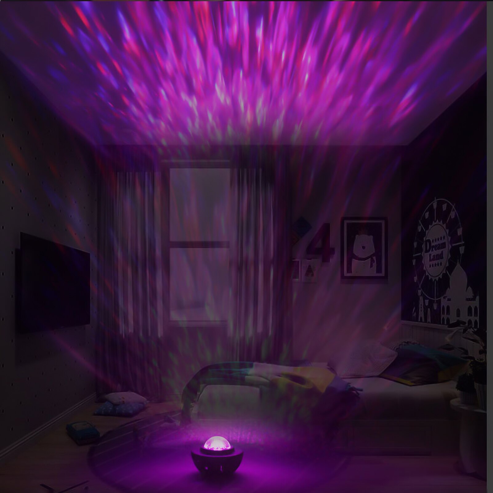 Usb Led Star Night Light Music Starry Water Wave Led Projector Licht Bluetooth Projector Sound-Activated Projector Licht Decor