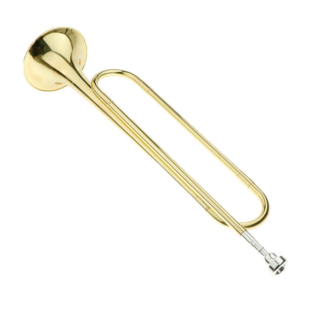 1 Set Students Bugle Cavalry Trumpet Brass Instrument Golden