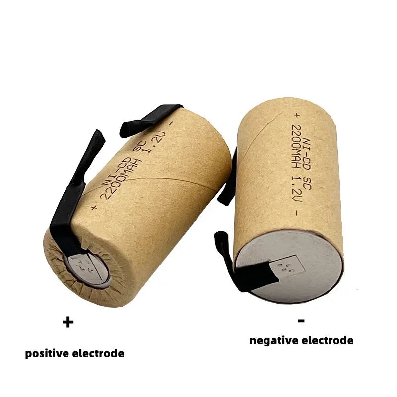 Destornillador taladro eléctrico baterías SC 1,2 V 2200mah Sub C ni-cd batería recargable con lengüeta herramienta eléctrica celdas NiCd SUBC