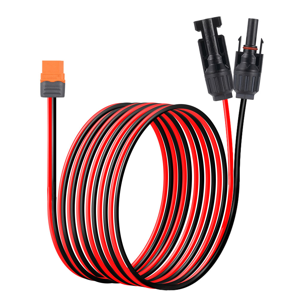 Solarstecker auf XT60I-F-Adapter, 12 AWG-Kabel, Verbindung Solarpanel-Ladekabel, 1/2/3 m, für tragbares Generator-Kraftwerk