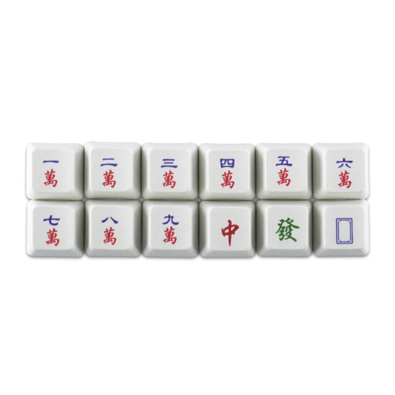 12-Key Dye Sublimation PBT Keycap Chinese Mahjong OEM R4 Supplement Mechanical Keyboard Keycap for cherry MX Switch