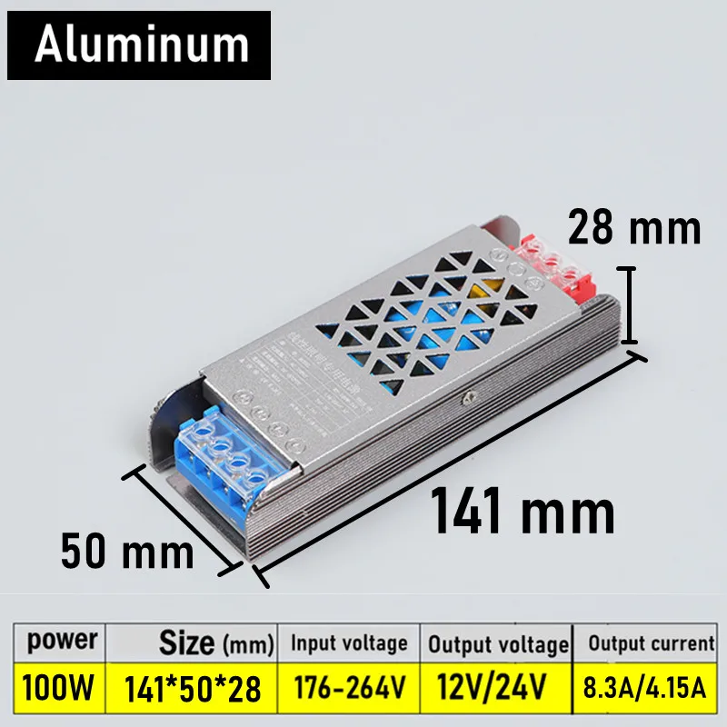 Super Thin AC DC Transformers 220V To 12V 24V Switching Power Supply 12V 24 V Volt 60W 100W 200W 300W 400W For Home lighting: Gold / 7V