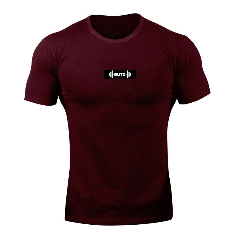 Camiseta de Fitness informal para hombre, camiseta de Fitness de Color amarillo sólido, camiseta de rejilla de algodón, Top de verano: M / Red