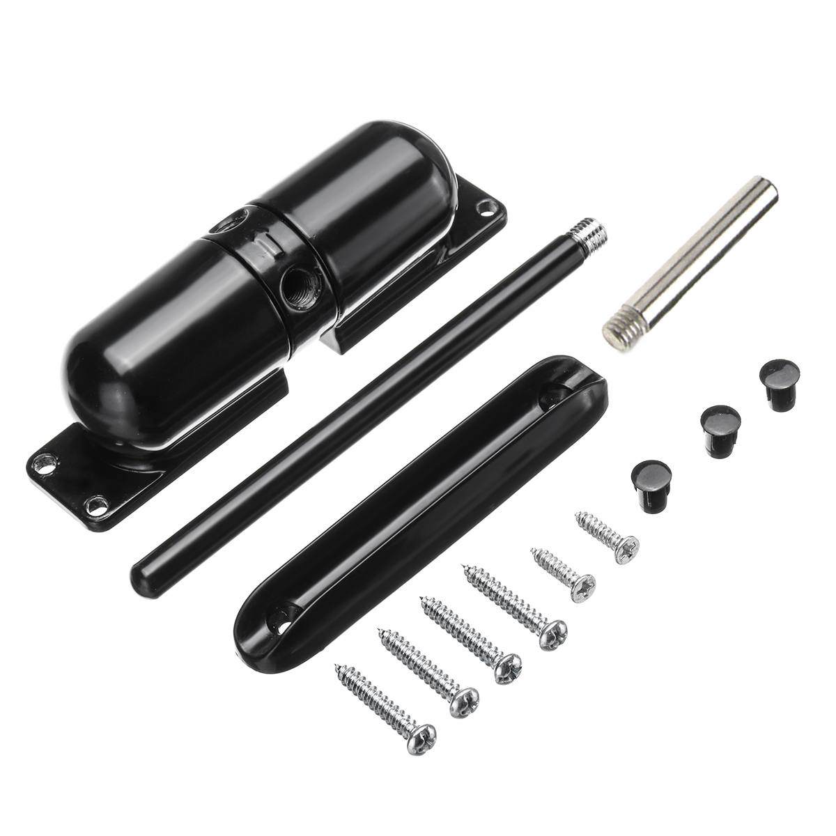 Surface Mounted Door Gate Closer Black Outdoor Spring Elastic Loaded Adjustable Door Closer