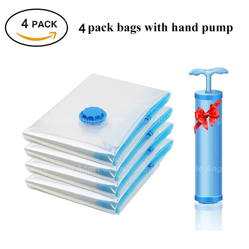 1/5Stck Vakuum Lagerung Taschen Vakuum Dichtung Beutel Platzsparende Taschen für Bettdecken Kleidung Kissen Bettwäsche Decke verpackung Lagerung: S / Orange