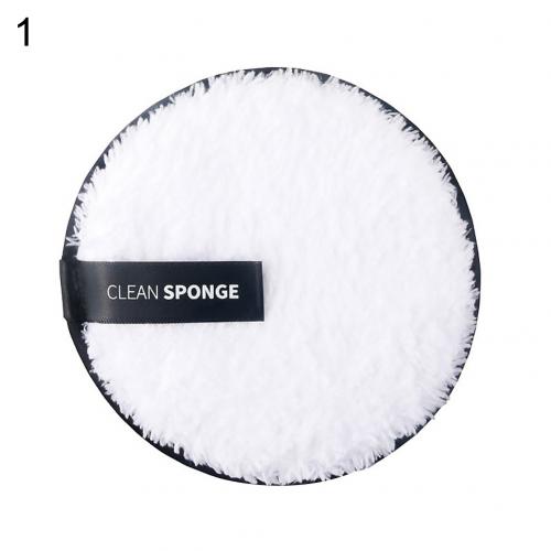 Makeup Remover Puff Women Soft Sponge Makeup Remover Powder Puff Face Cleaner Cleansing Cloth Pad Cleansing Powder Puff: White