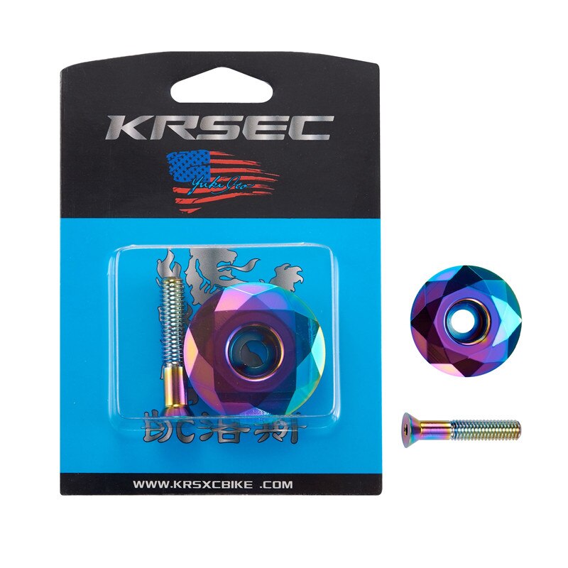 KRSEC 1pcs Mountain Bicycle Bowl Cover + Screw Stem Top Cap Cover Headset Screws Bicycle Cycling Accessories Set 3 colors