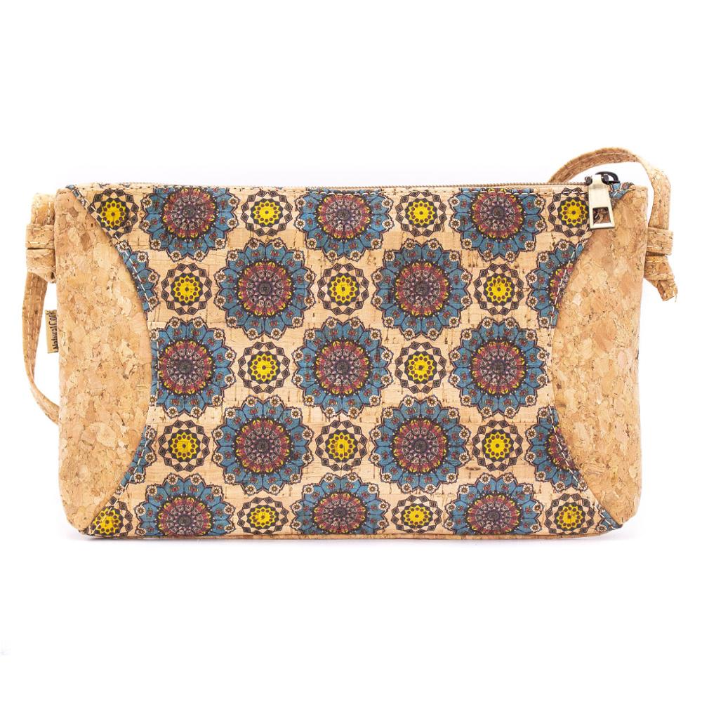 Natuurlijke Kurk Met Patroon Kleine Rits Crossbody Purse Tas-620: BAG-620-A