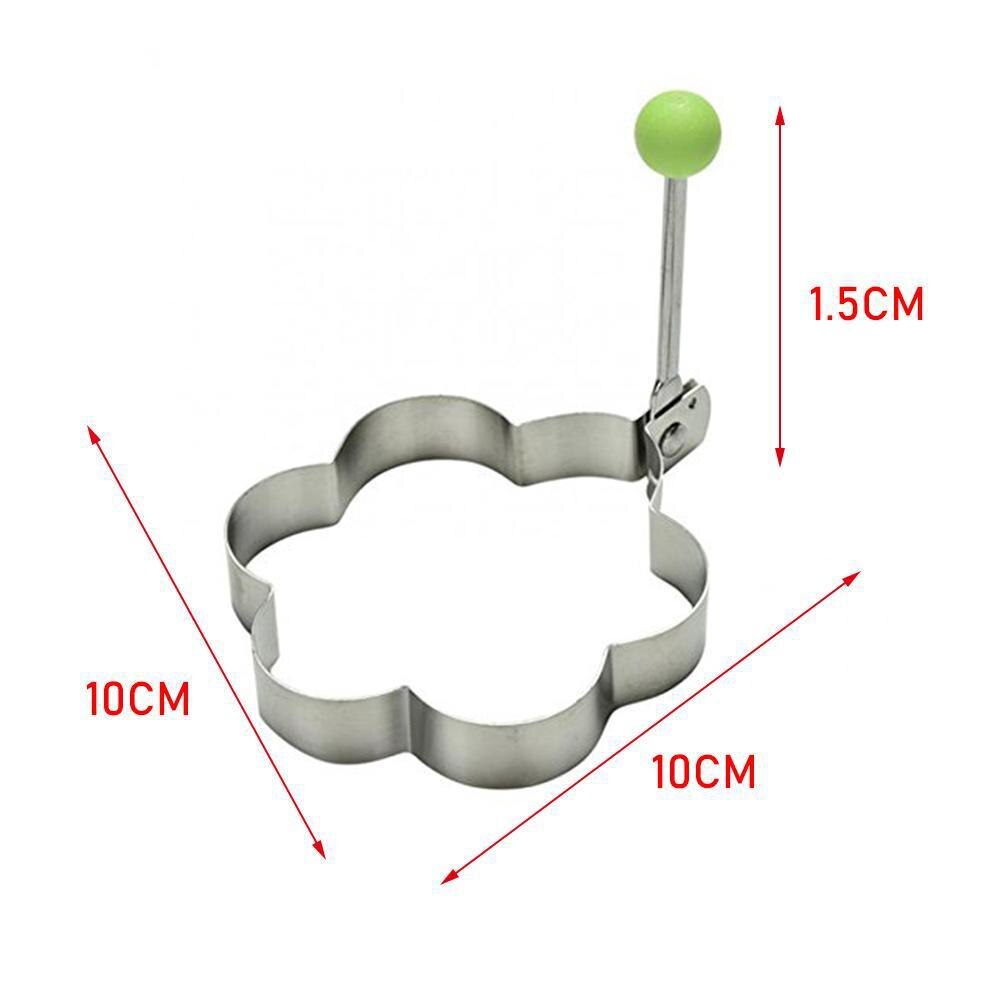 Molde para huevos fritos DIY de 4 estilos, acero inoxidable, forma bonita, anillos de cocina para cocinar, herramientas para desayuno de huevos, moldes para freír, U6V4: Flower