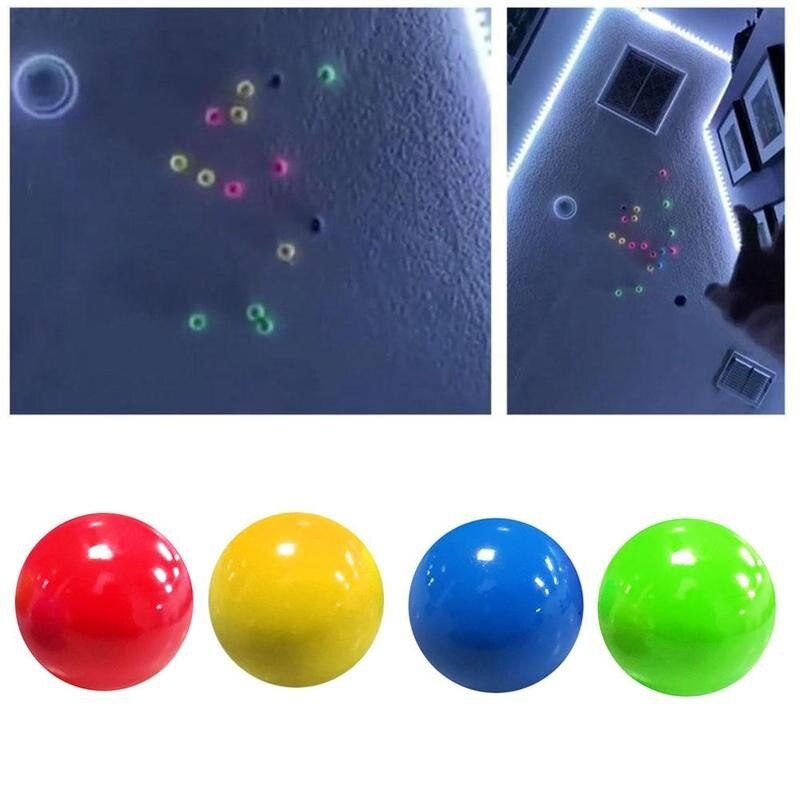 1pc morsomme klebrig veggball dekompresjon leketøy lysende kaste klebrig mål ball 6cm klemme ball sakte stigende stressavlastningsleketøy