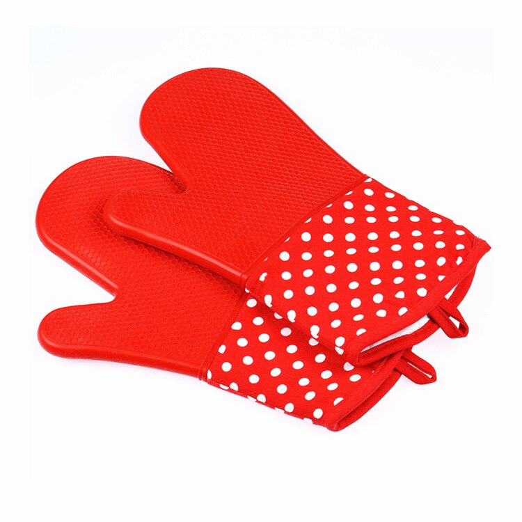 Oven Siliconen Handschoenen Magnetron Isolerende Handschoenen Dikke Hittebestendig Oven Handschoenen Bbq Handschoenen (1 Stuk): Red