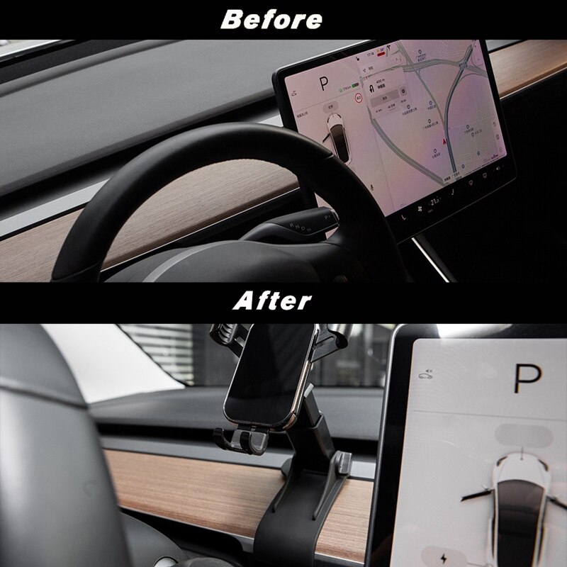 Auto telefoon houder telefoonhouder ondersteuning dashboard houder voor tesla model 3 modely telefoonhouder accessoires