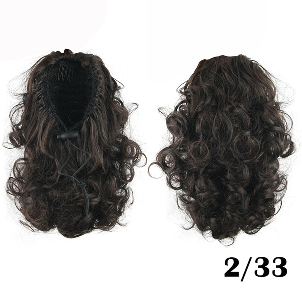 Soowee High Hairpiece Curly Ponytails Synthetic Hair Ponytail Hair Extensions Hair Bun Pony Tail: Natural Color