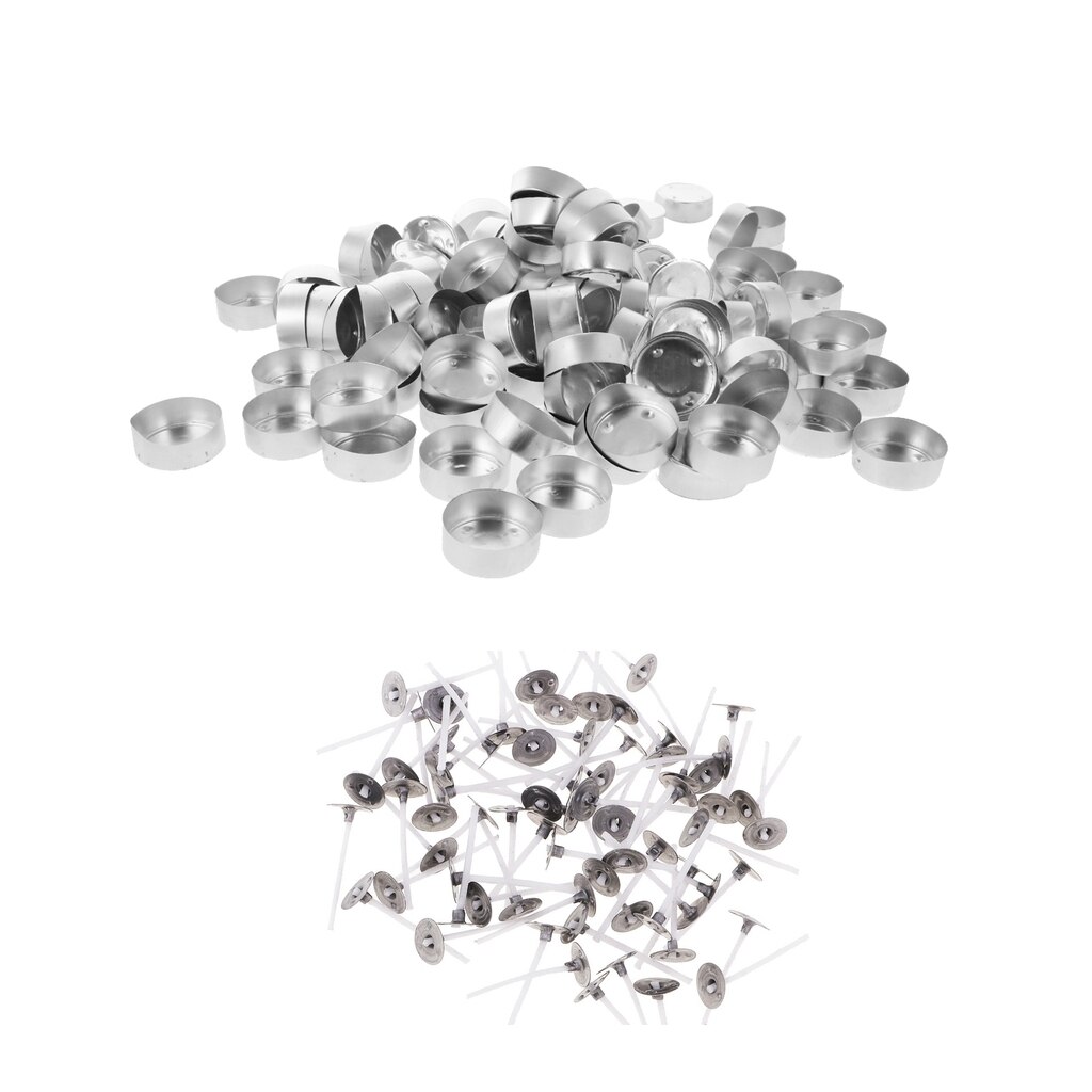 300x aluminium värmeljus tomma behållare behållare & ljus vekar ljus framställning