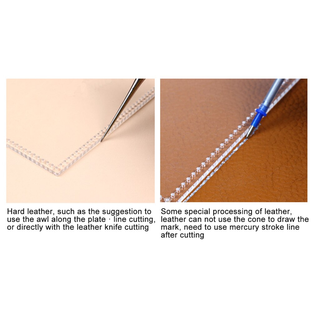 Leather Craft Acrylic Perspex Cutting Circle Corner Stitch Stencil Template Ruler DIY Tool Home