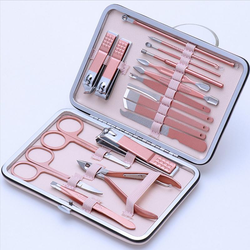 18/16/12/10/7pc Nail Care Cutter Kit Set Manicure Nail Clippers Pedicure Set Portable Travel Hygiene Kit Stainless Manicure Set