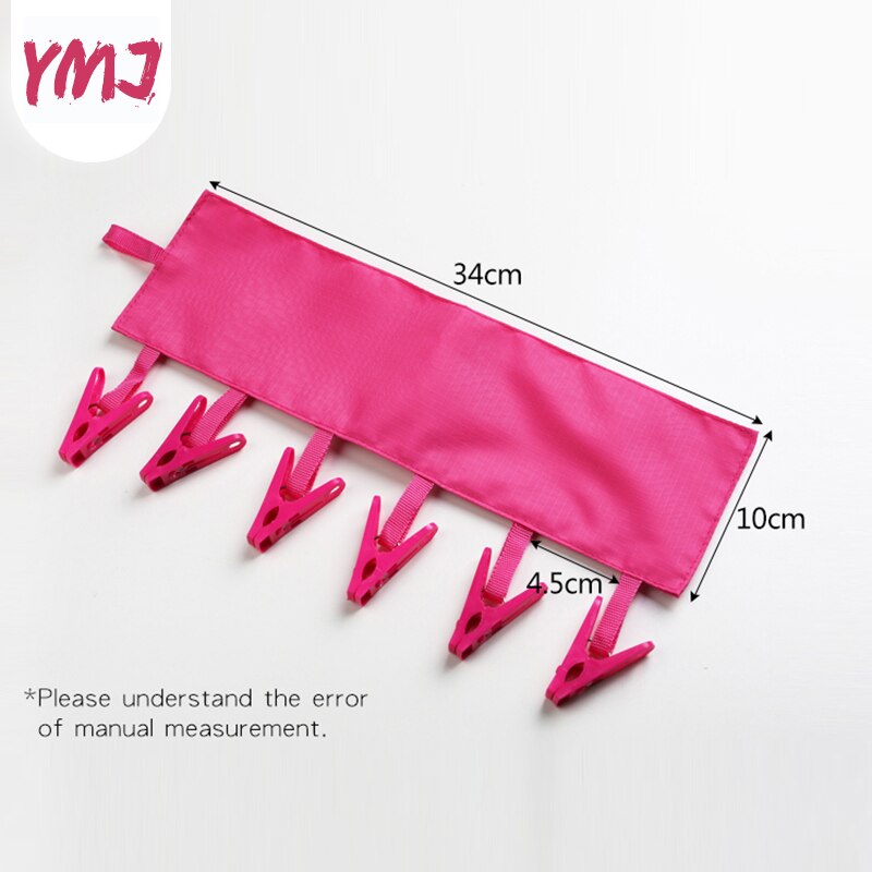 Foldable Bathroom Rack Magical Portable Cloth Hanger Drying Rack Travel Clothespin Towel Socks Hanger Clip 6 Clip Hanger