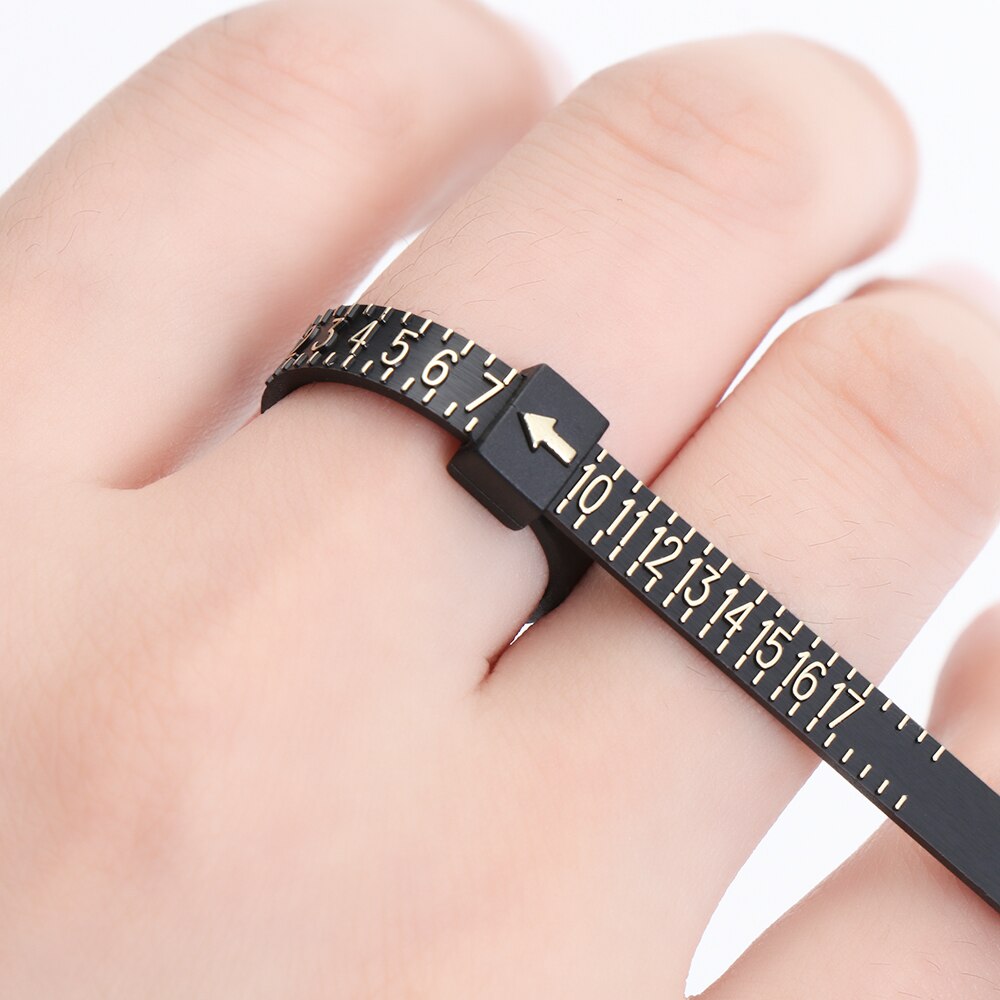 1PC UK/US/EU/JP Ring Ruler Measurer Finger Ring Gauge Tester With Magnifier Jewellery Making Ring Band Men and Womens