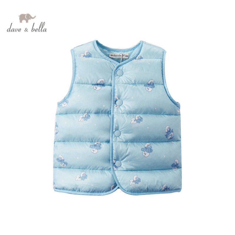 Manteau de rembourrage en duvet de canard blanc pour enfants, gilet sans manches 90% en duvet de canard, très léger, de dessin animé, pour bébés garçons, DBX17503