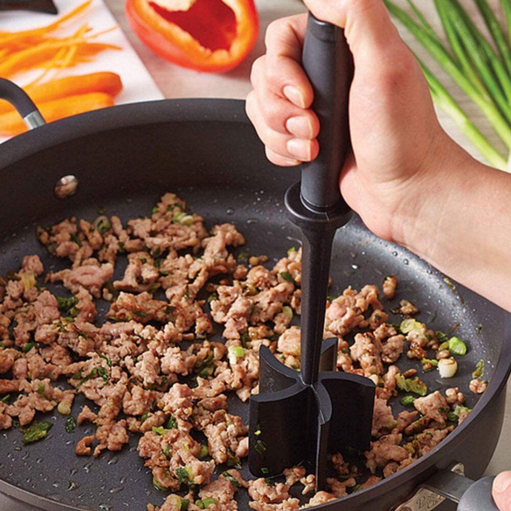 Meat Chopper for Ground Beef Masher Heat Resistant Meat Masher for Hamburger Meat Chop and Stir Meat Masher Tool