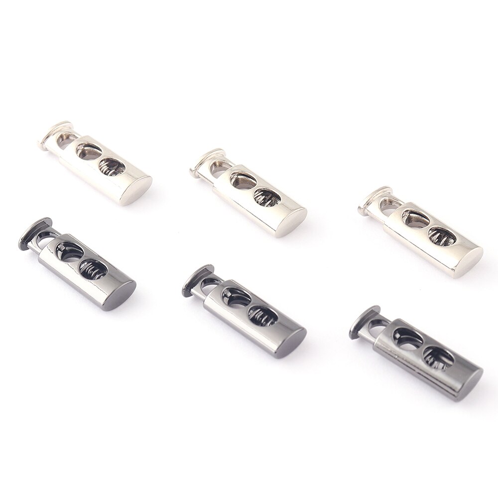 Srebrna metalowa blokada suwaka blokada sznurka elastyczna maska, zatrzymać sznurka przełącza płaski pasek korek kształt zapięcie szycie odzieży buty DIY