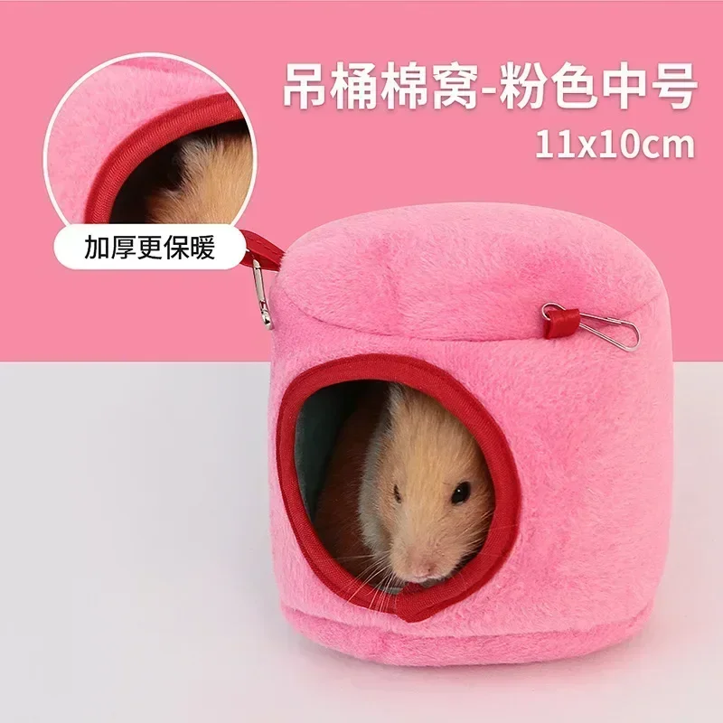 Jaula para hámster, cama suave y cálida, hamaca para ratas, cerdo, ardilla, casa de invierno, nido de terciopelo, cama cálida para dormir, artículos para mascotas pequeñas