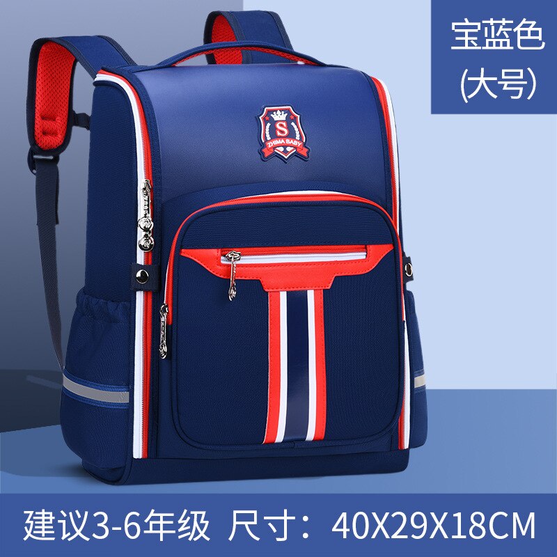 Geeignet für sterben klassen 1-9 freundlicher Orthopädische Schule Rucksack Schule taschen Für jungen Wasserdichte Rucksäcke freundlicher Schulranzen Schoolbgs: groß Blau