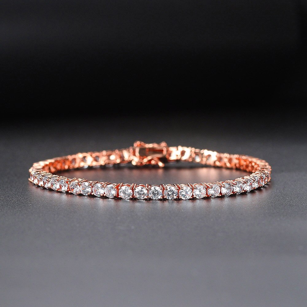 Iced Out Crystal Tennis Bransoletka dla kobiet Punk Hiphop Luksusowa biżuteria ślubna AAA + cyrkonia w kolorze złotym OHH118-1: 20.5cm / Black / W kolorze jasnożółtym, złotym