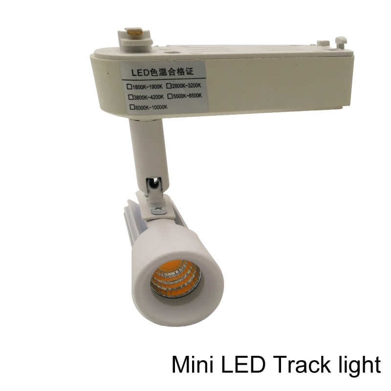 Mini Luz de pista LED COB 5 W luces de riel para la cocina zapatos de ropa fijos tiendas de iluminación de pista 900lm simple tres fase