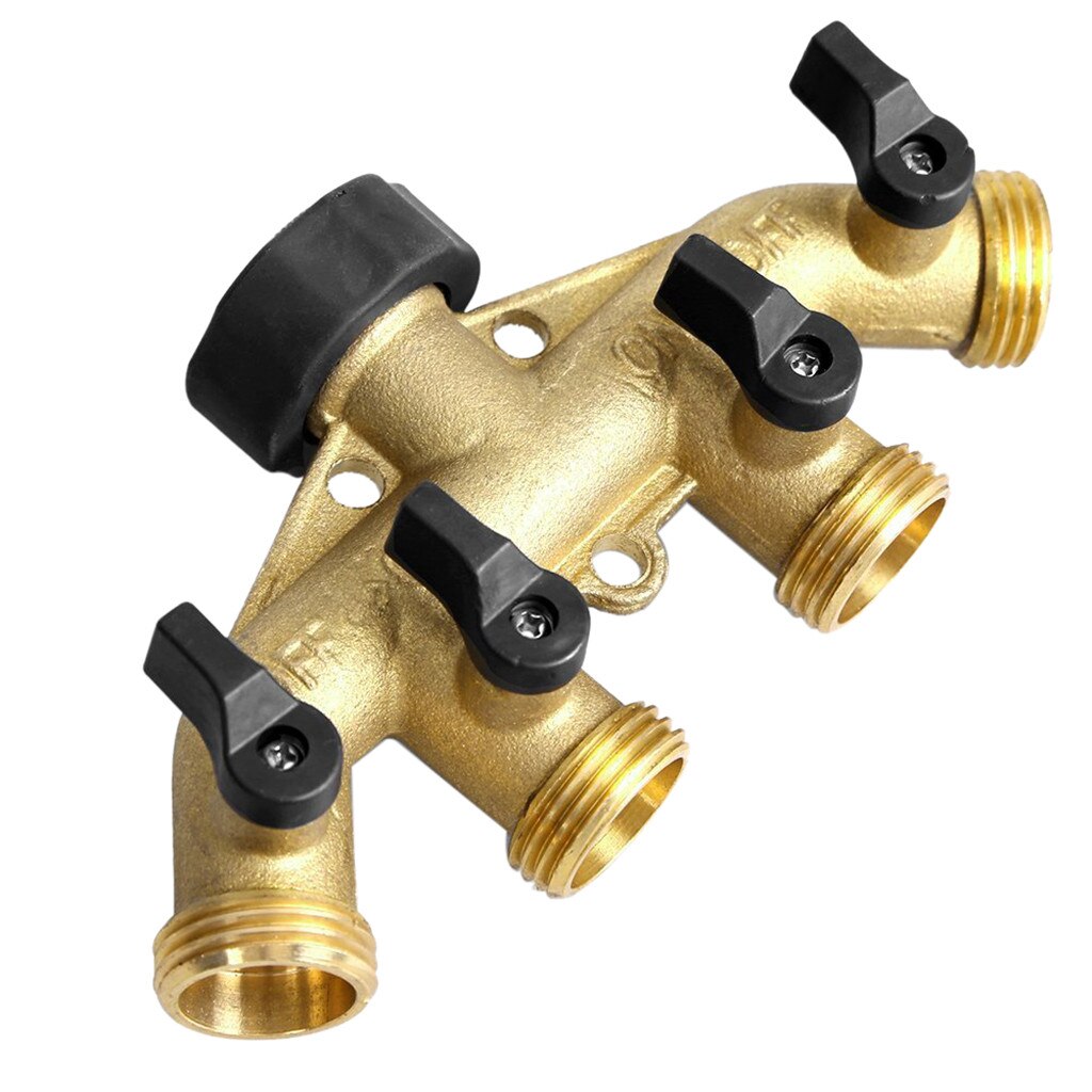 Garden Hose Splitter 4 Way Tap Hose Connectors Water Distributor Switch Valve