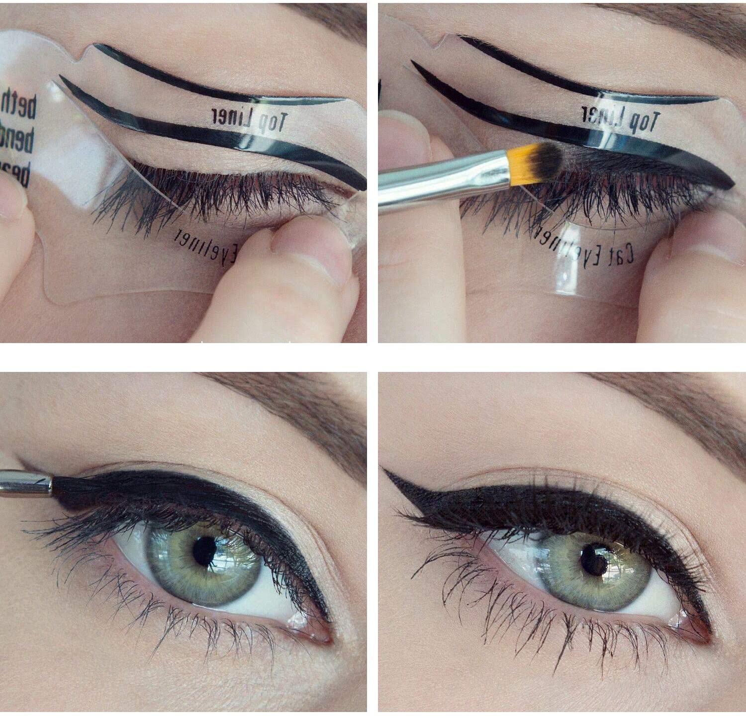 10 Pcs Eyeliner Stencil Kaarten Eye Liner Stickers Voor Perfect Smokey Ogen, eyeliner Gevleugelde & Kat Ogen Make-Up Tool, Herbruikbare