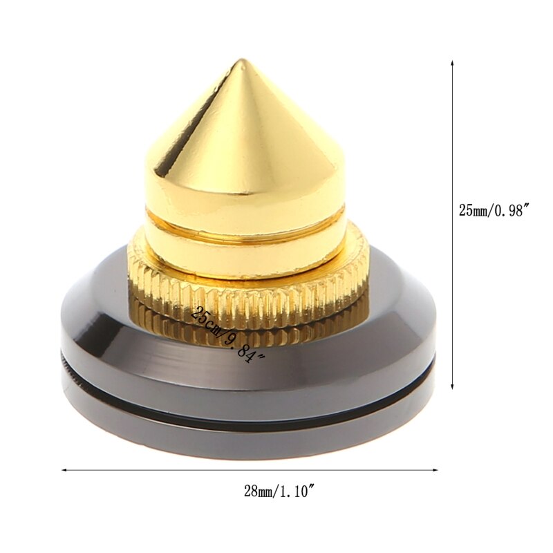 4 Pcs Isolation Spikes Feet With Turntable Pad For Speaker Subwoofer Amplifier XXUC