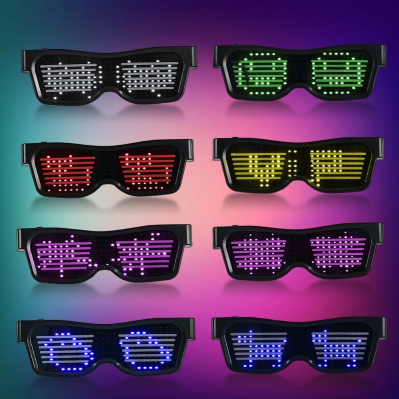 Magic Bluetooth Party Glasses Led By APP Control Luminous Shielding USB Charging Glasses