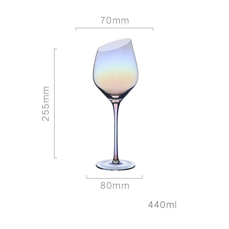 Verres en biseau en cristal Transparent, verres colorés, Style nordique Ins, changement de couleur, tasse à vin: F