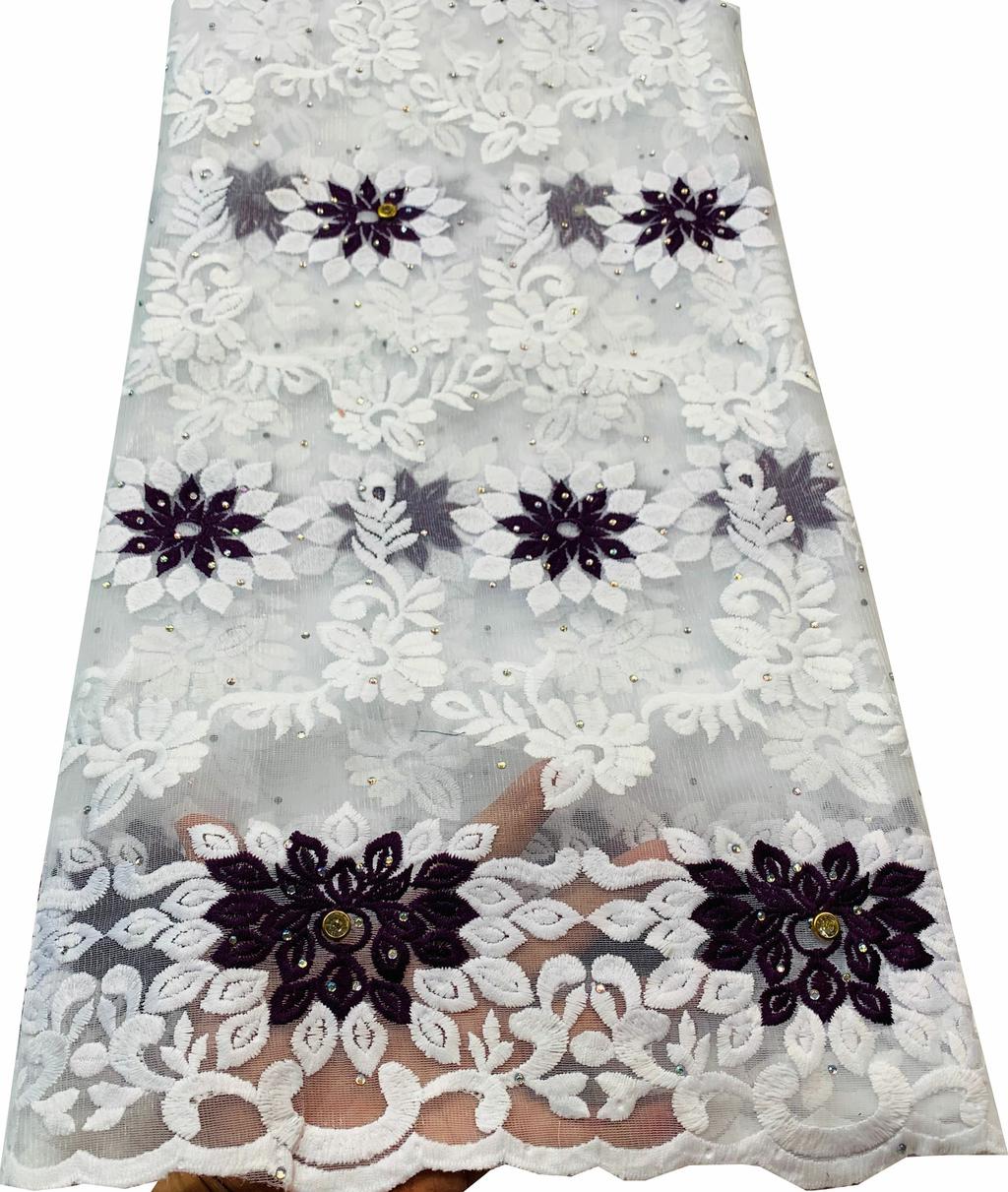 Nigerian Laces Fabrics 2022 Tulle African Laces Fabric Wedding African French Net Lace With Stones YLL3837: AS PIC4